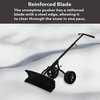 Gardenised Extra Wide 36 in. Snow Shovel Plow Pusher Remover with Large Rugged Wheels, Heavy Duty, Black QI004185